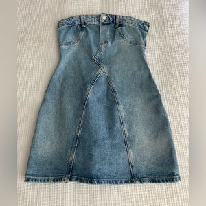 Zara TRF Strapless Denim Dress - Size S